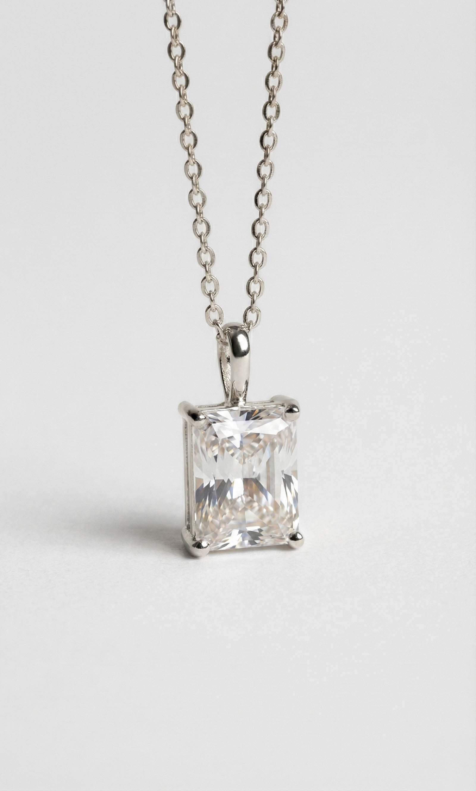 moissaniet hanger | Emerald | Zilver