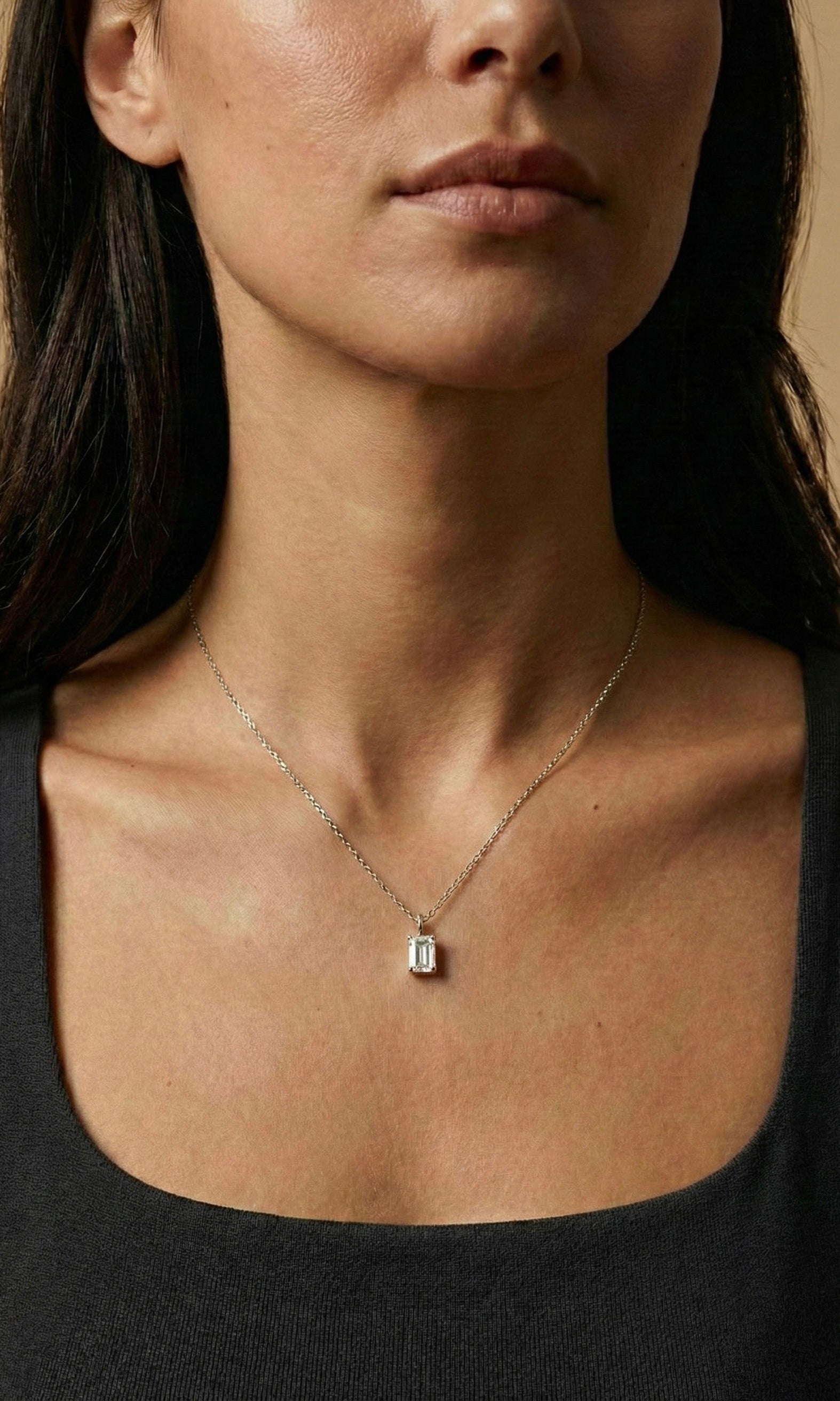 moissaniet hanger | Emerald | Zilver