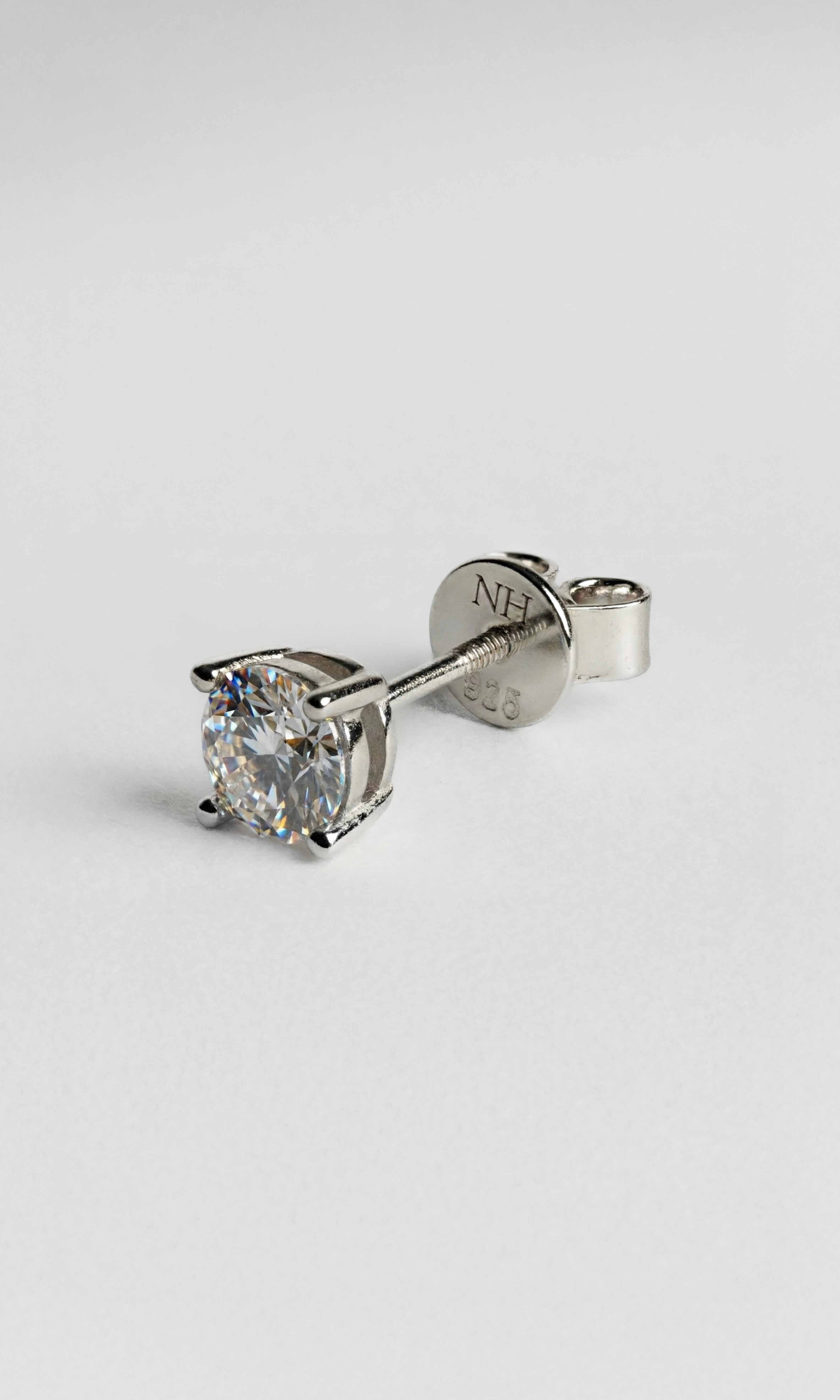 Moissaniet oorbellen | Rond | Zilver