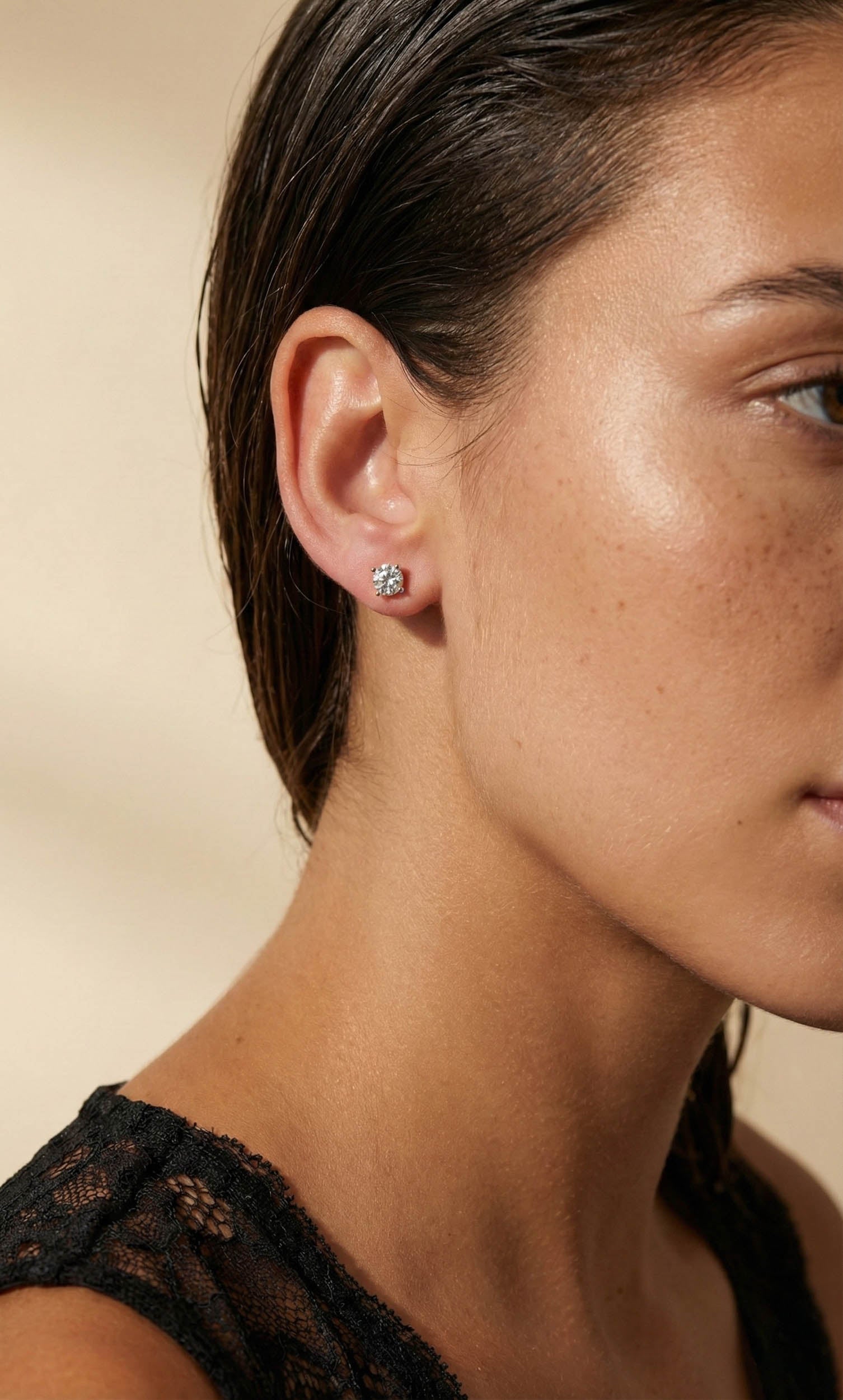 Moissaniet oorbellen | Rond | Zilver | schroefsluiting