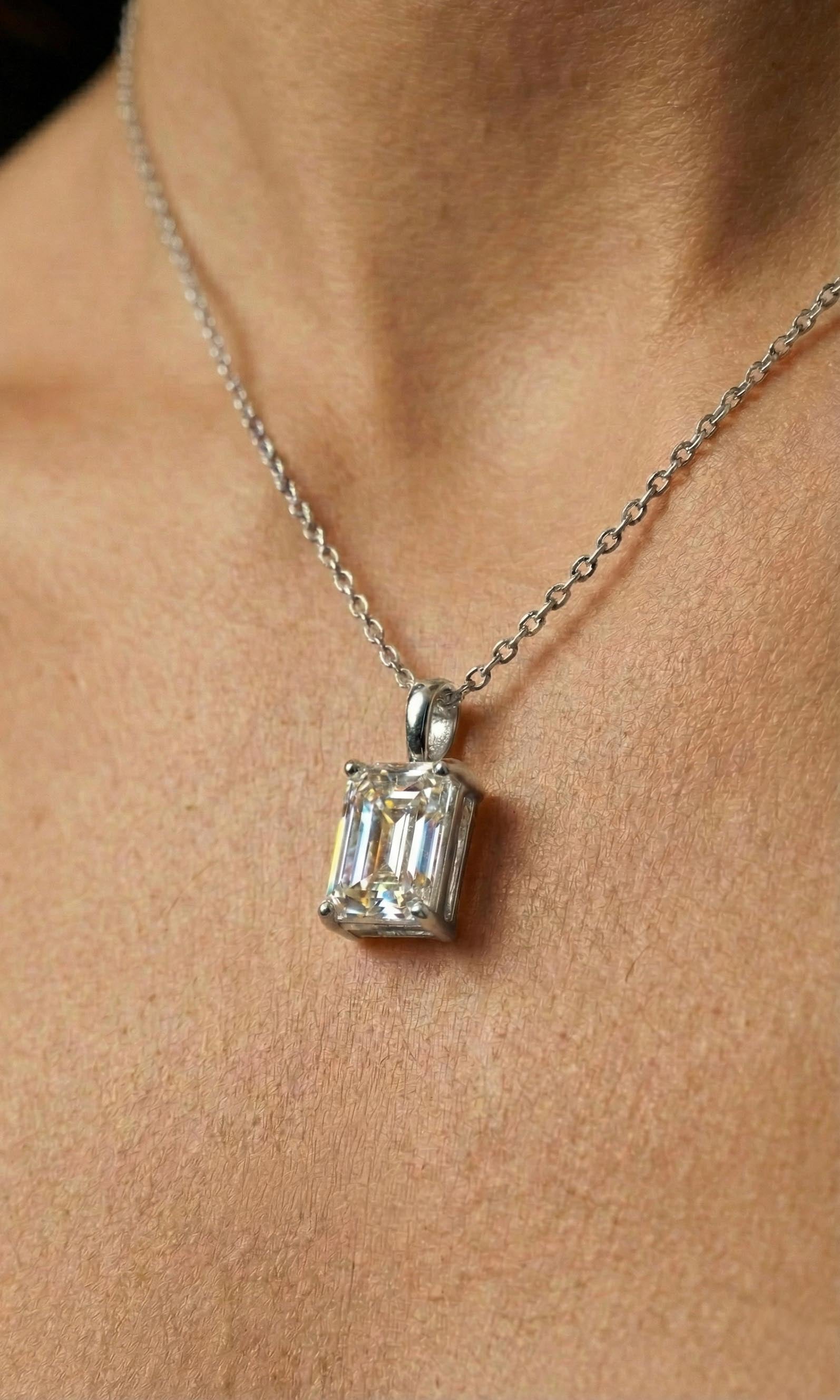 moissaniet hanger | Emerald | Zilver