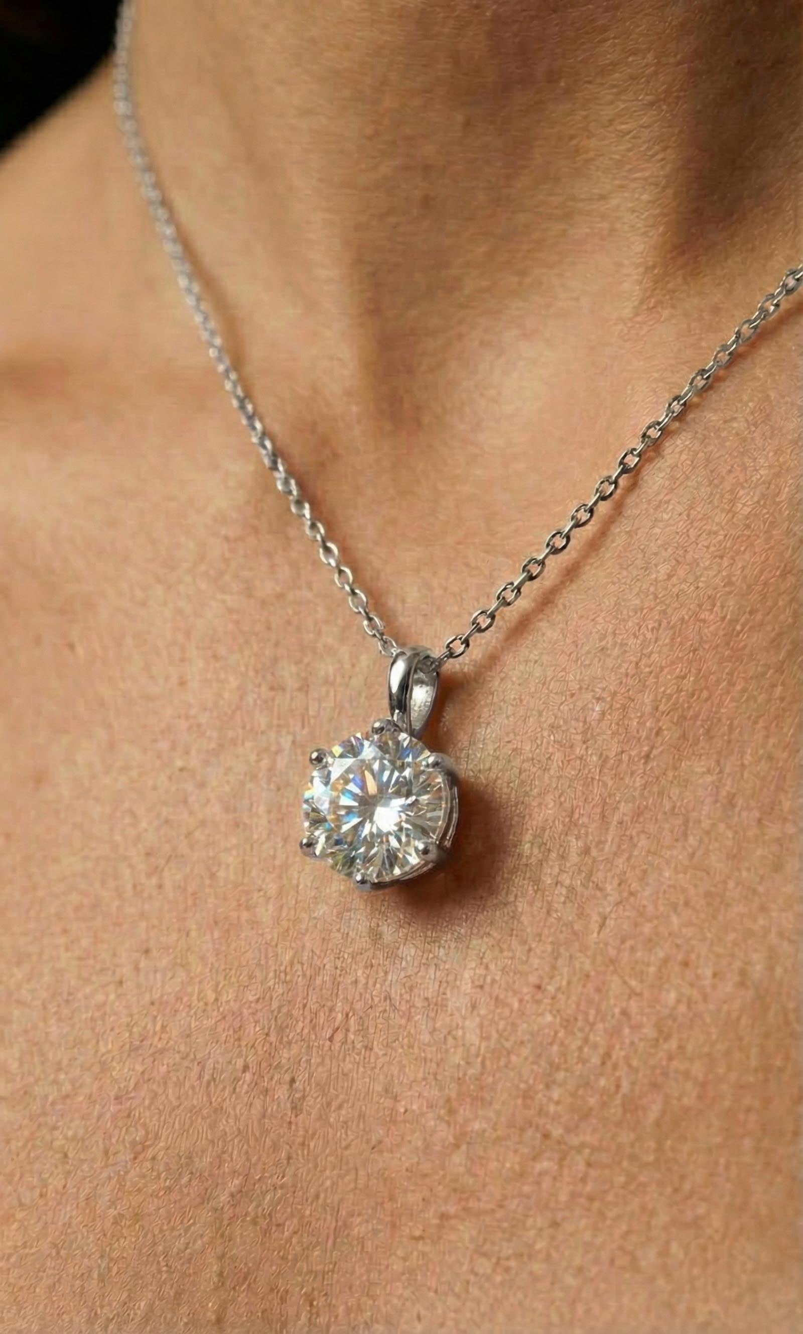 moissaniet hanger | Rond | zilver