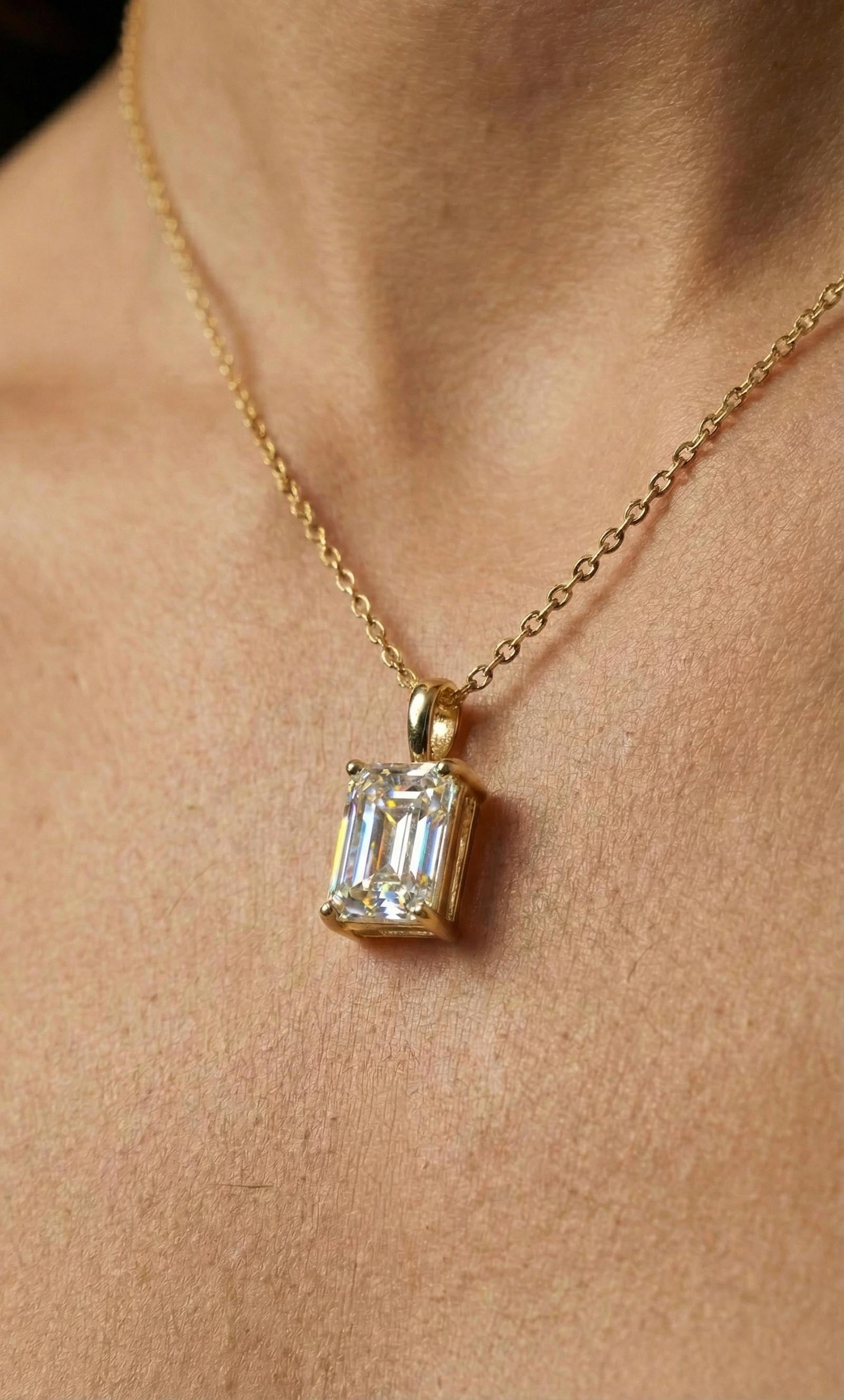 Moissaniet Hanger Emerald in Goud