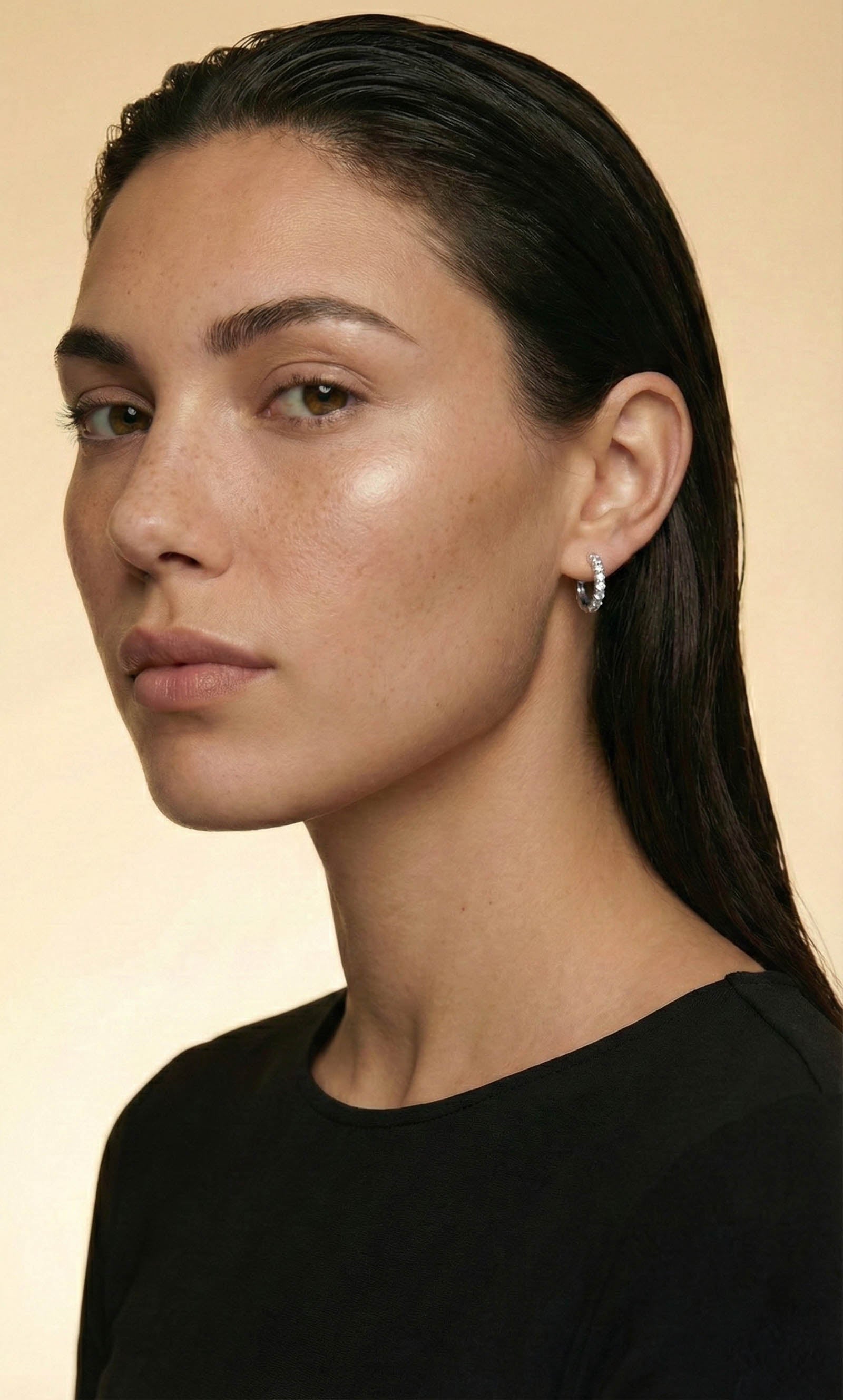 Moissaniet oorbellen | hoops | zilver