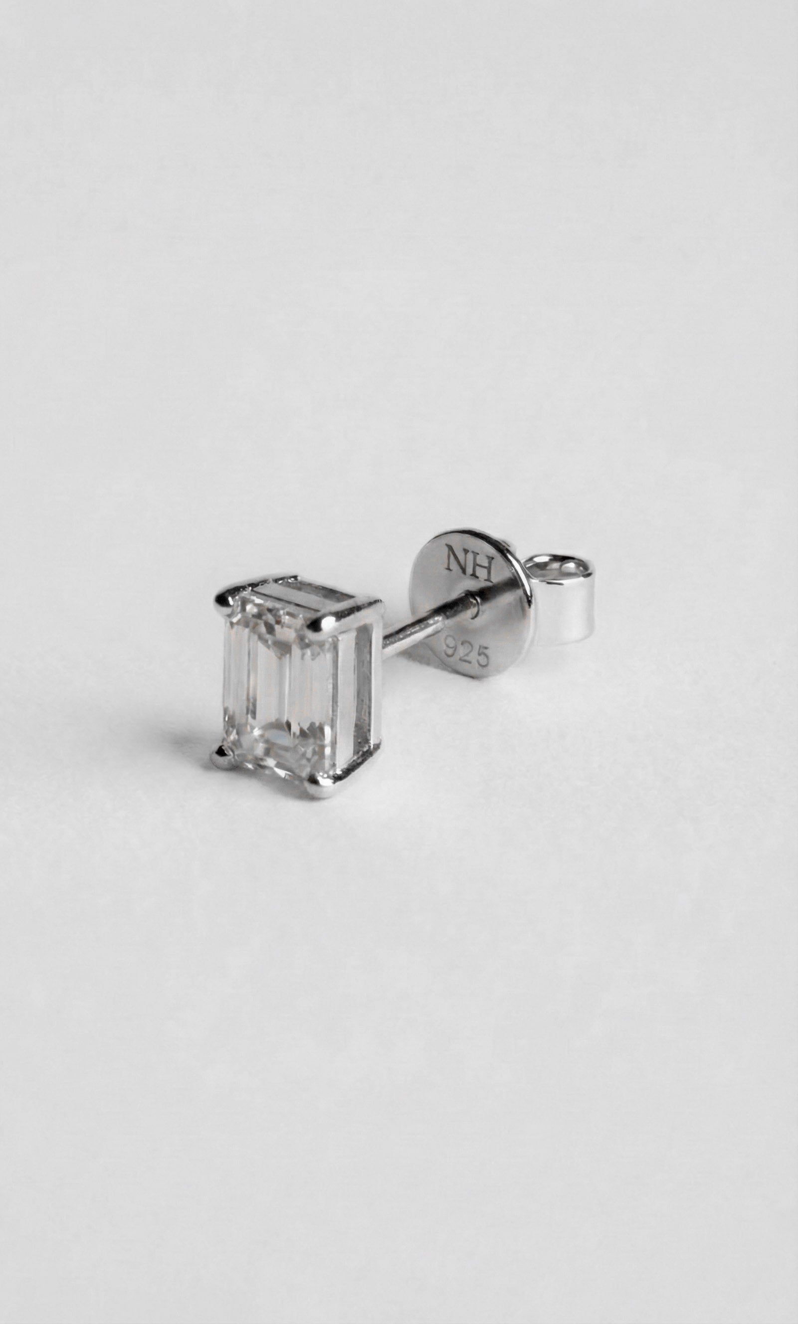 Moissaniet Oorbellen Emerald in Zilver