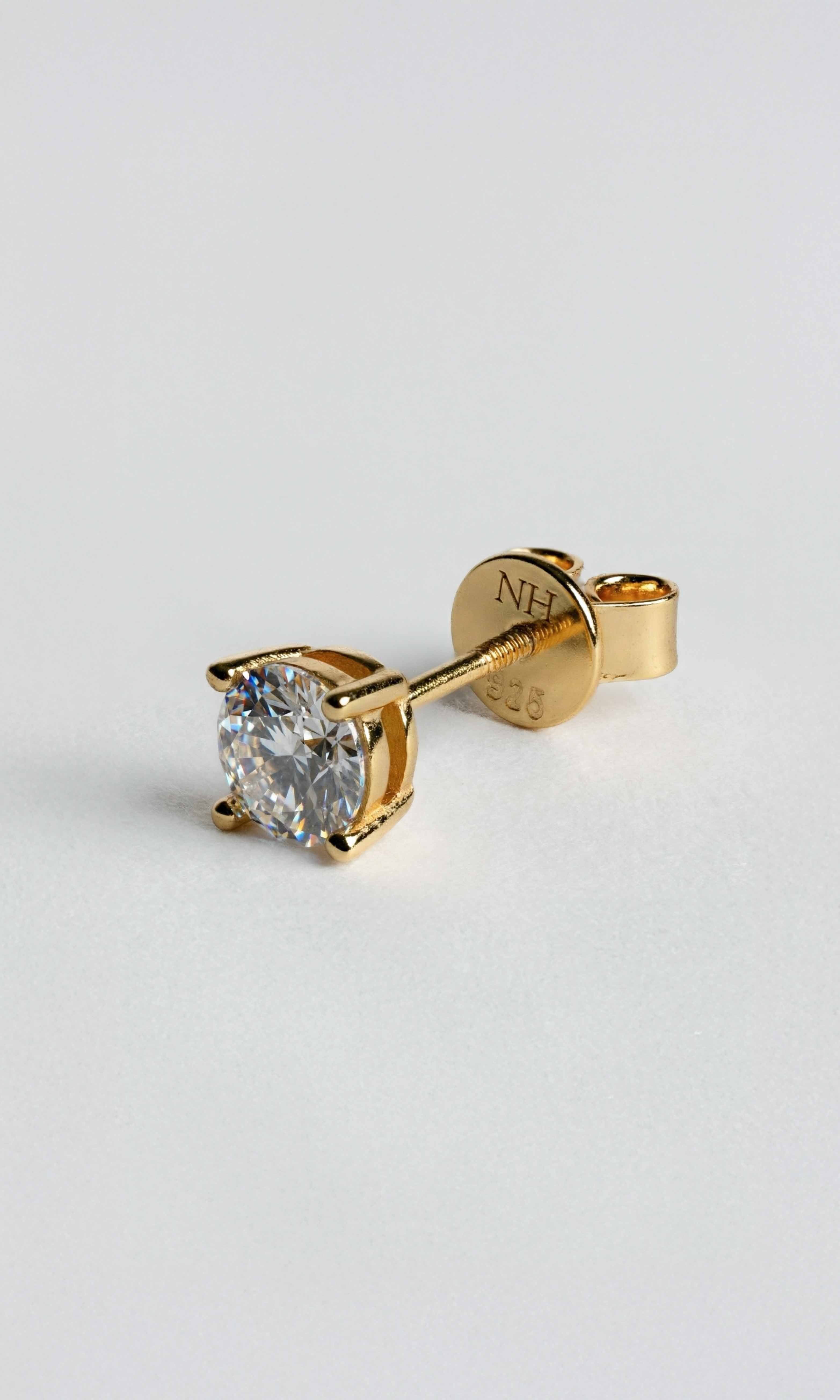 Moissaniet oorbellen | Rond | Goud