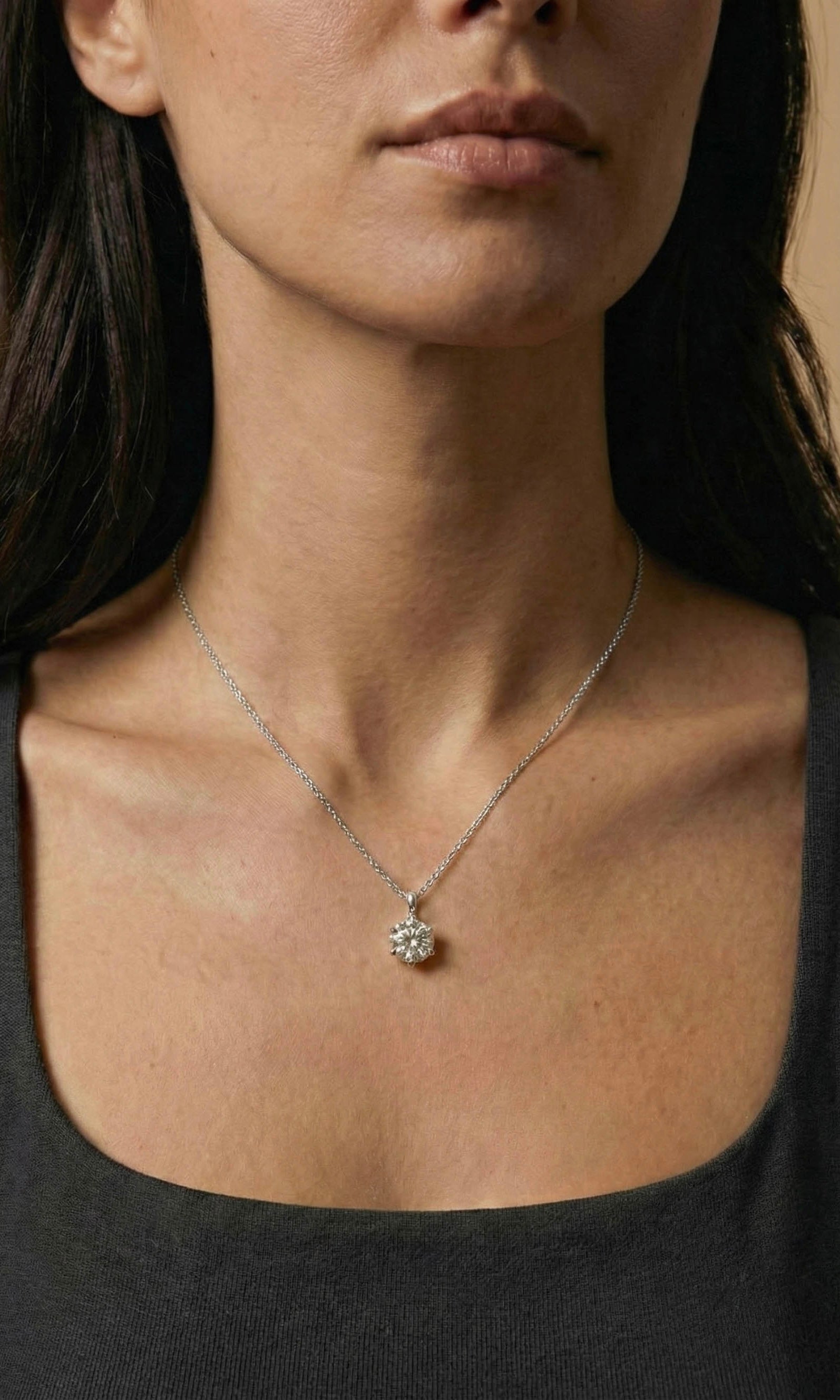 moissaniet hanger | Rond | zilver