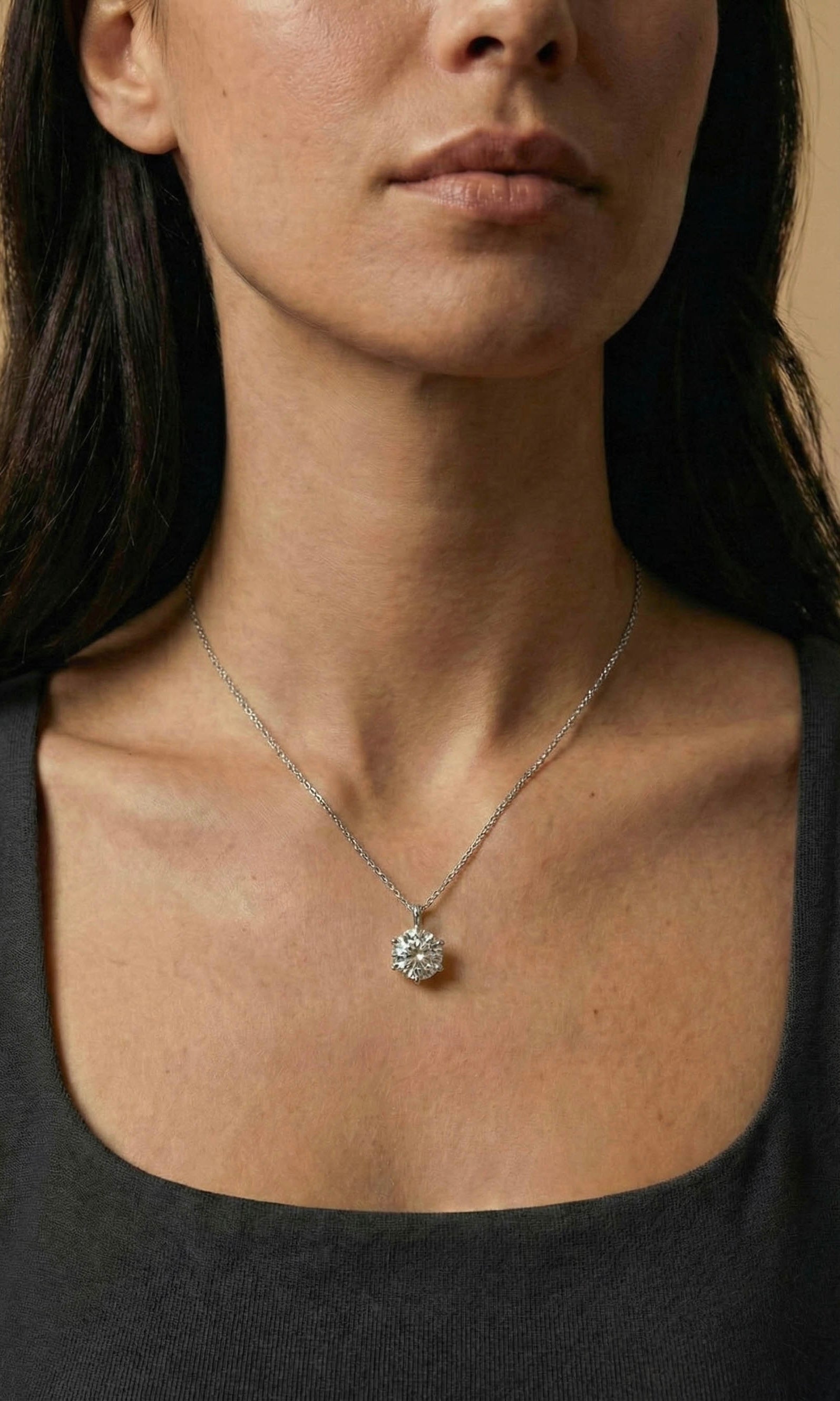 moissaniet hanger | Rond | zilver