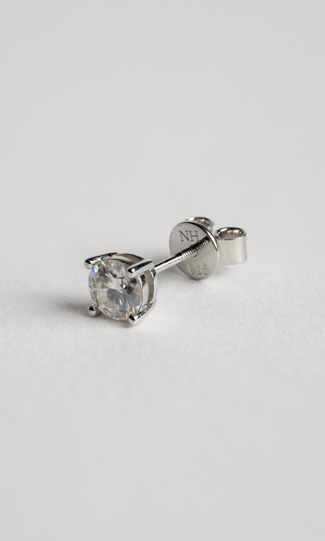 Moissaniet Oorbellen Rond in Zilver – Schroefsluiting
