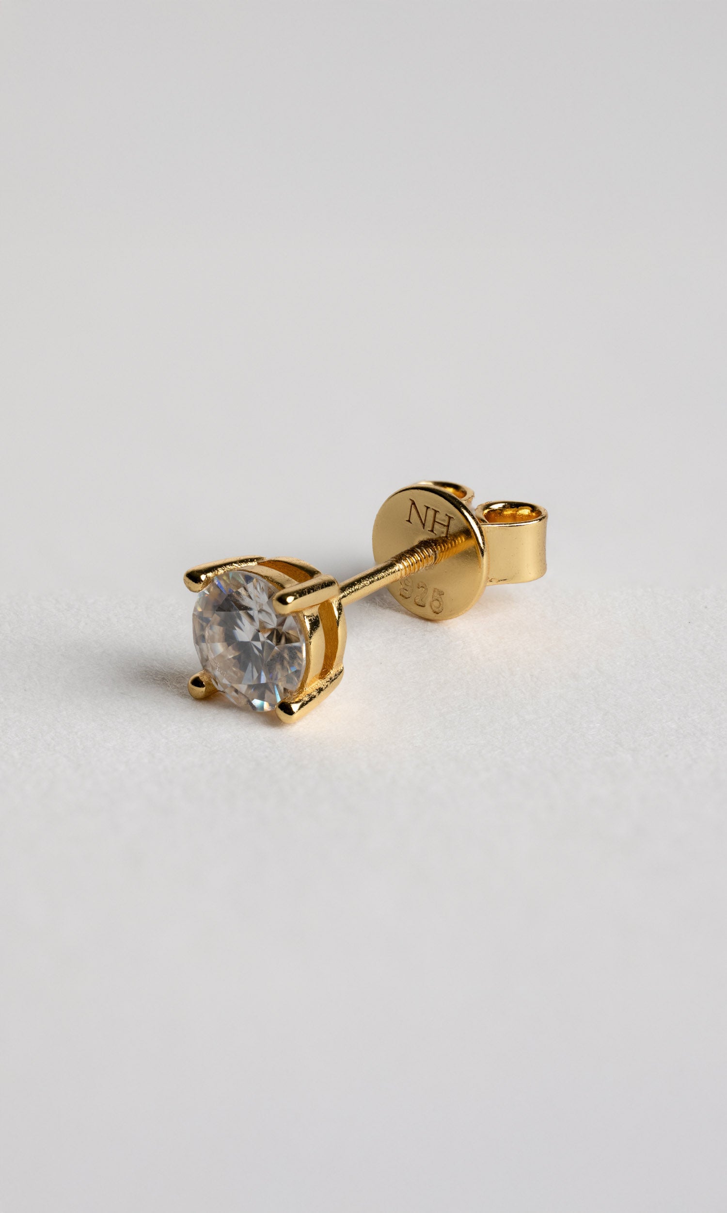 Moissaniet oorbellen | Rond | Goud | schroefsluiting