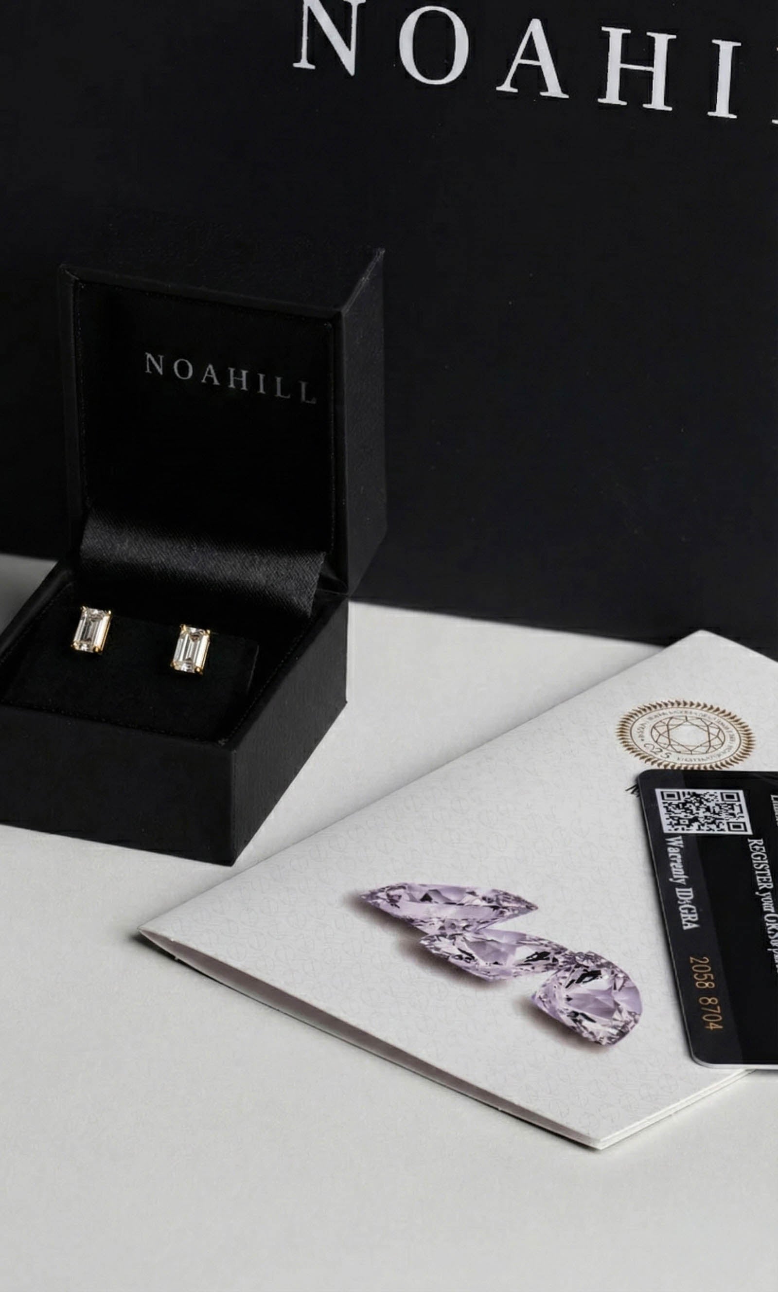 Moissaniet Oorbellen Emerald in Goud