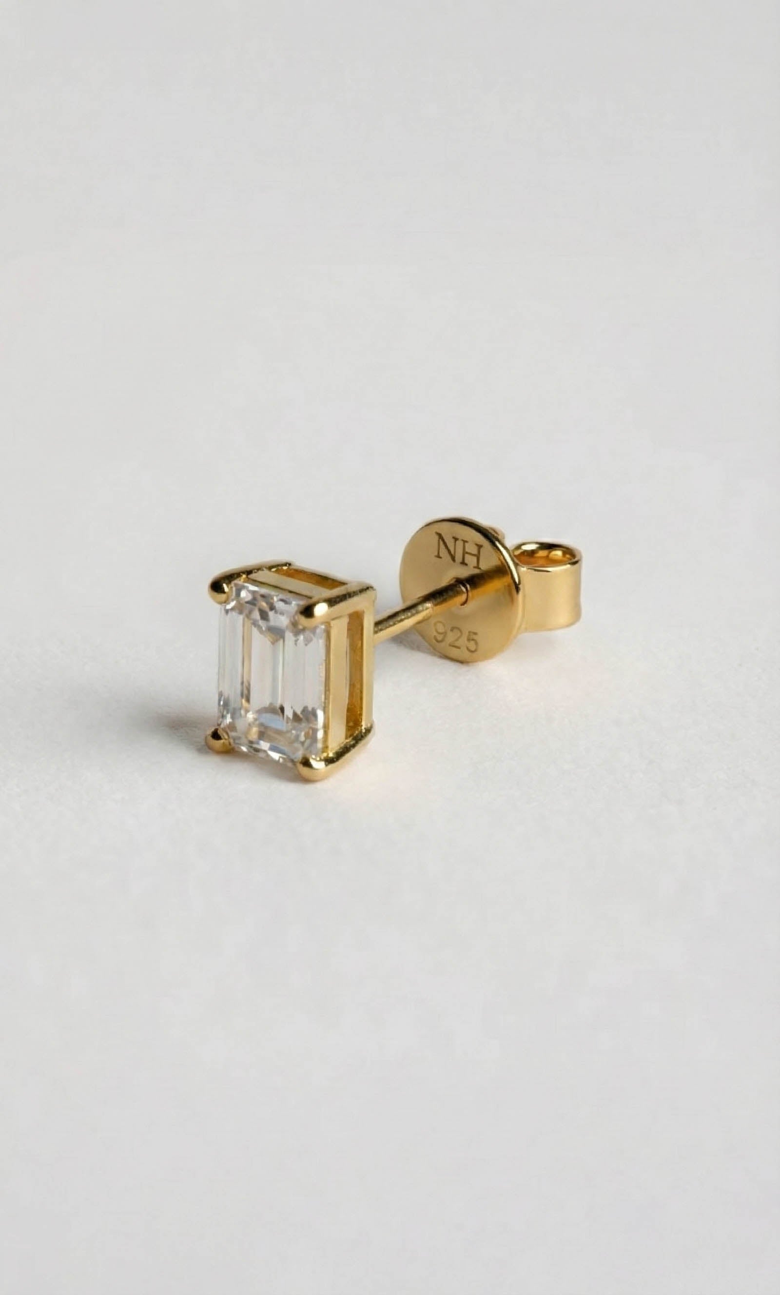 Moissaniet Oorbellen Emerald in Goud