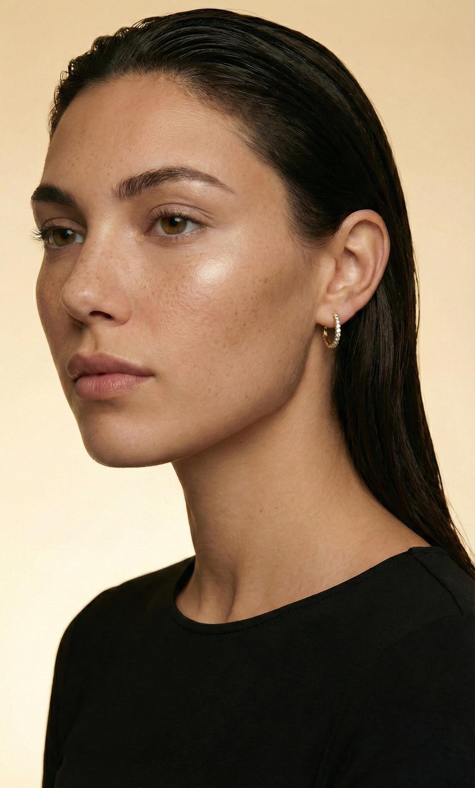 Moissaniet oorbellen | hoops | goud